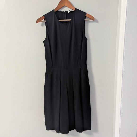 Vince Black Sleeveless Pleated Skirt Dress - Picture 1 of 4